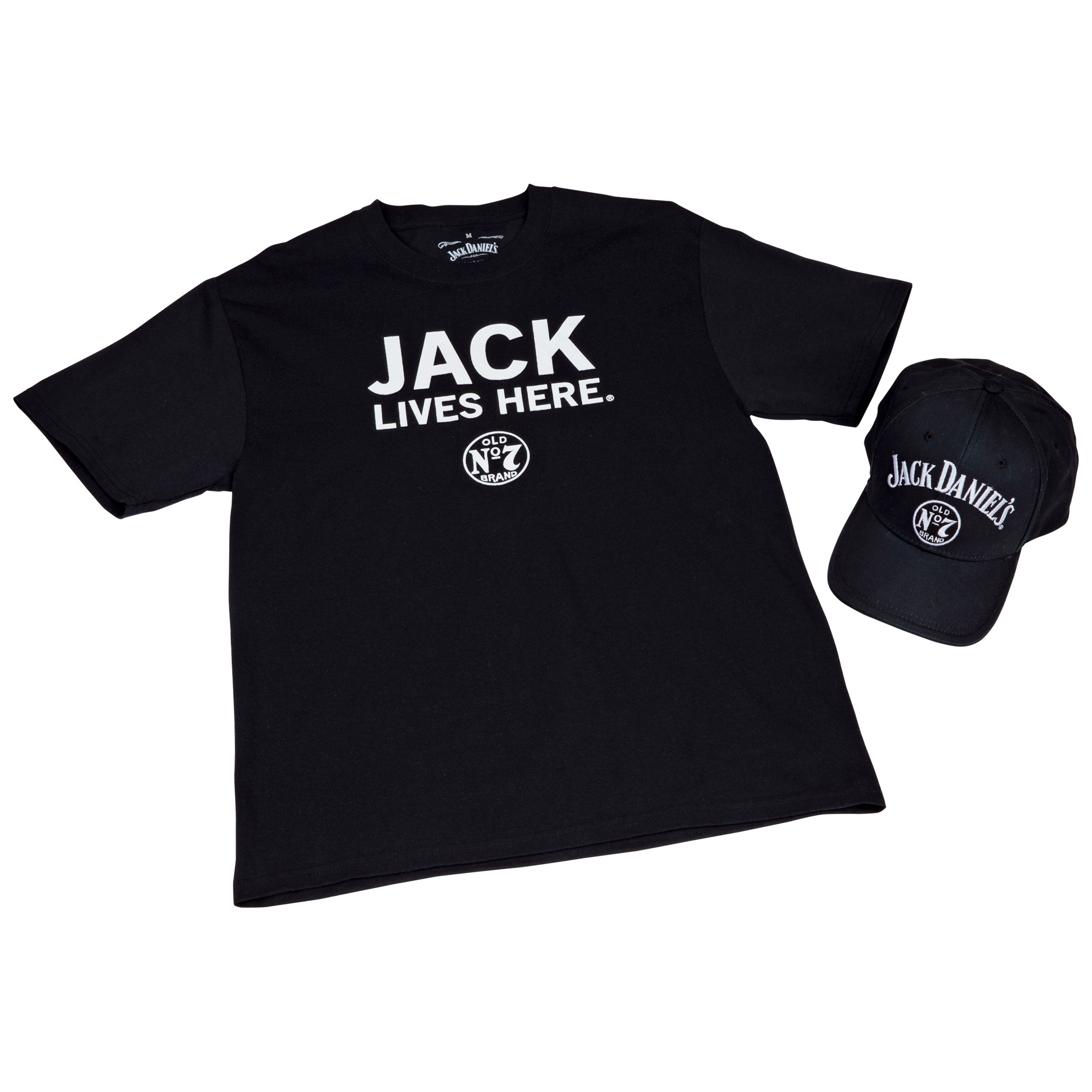 Jack Daniel's Jack Lives Here T-Shirt & Old No. 7 Brand Hat Combo